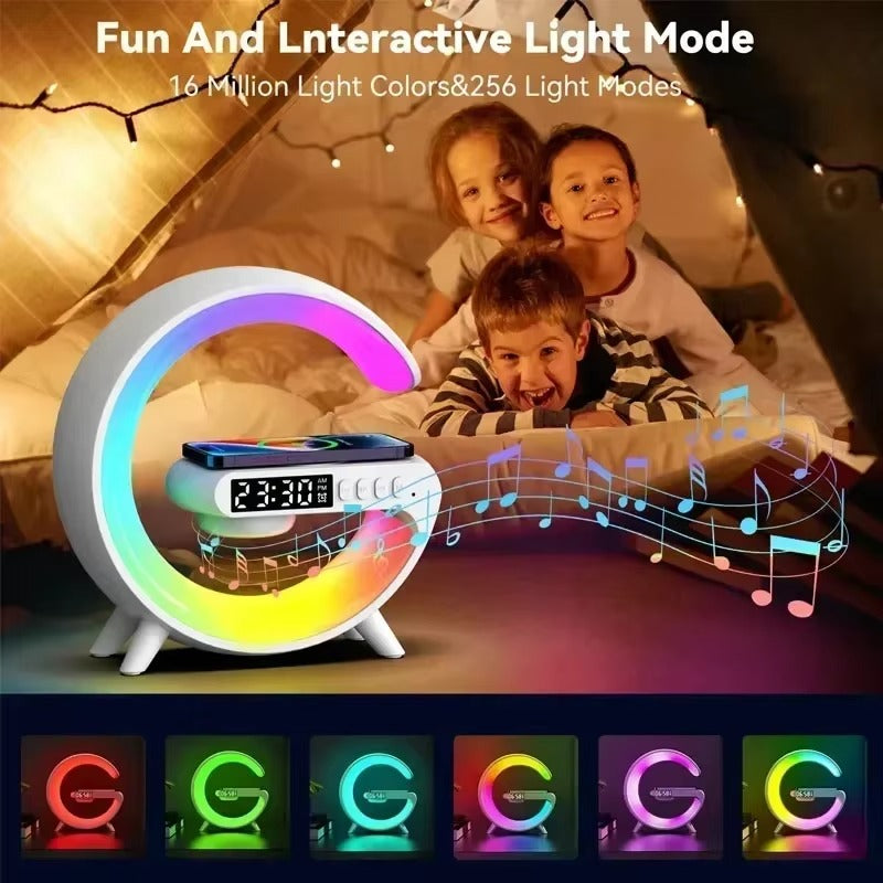Google G shaped Lamp - Bluetooth Speaker- Wireless Charger & Digital Clock