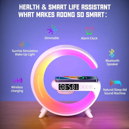 Google G shaped Lamp - Bluetooth Speaker- Wireless Charger & Digital Clock